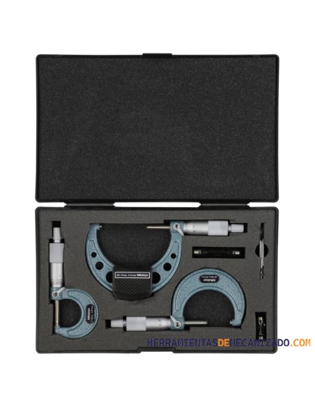 Juego Micrómetros Mitutoyo Analógico 0-75mm 103-297-10