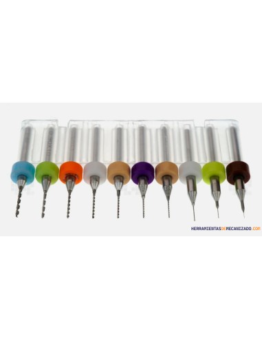 Juego de Microbrocas de Metal Duro de 0,1 a 1,0 mm