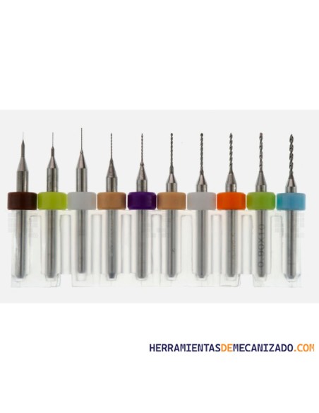 Juego de Microbrocas de Metal Duro de 0,1 a 1,0 mm