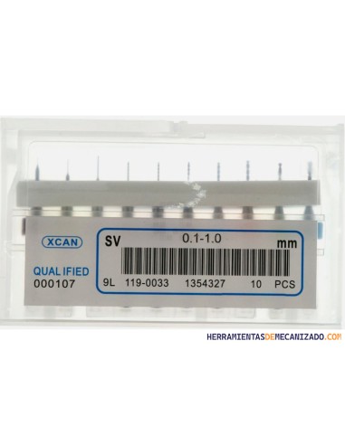 Juego de Microbrocas de Metal Duro de 0,1 a 1,0 mm