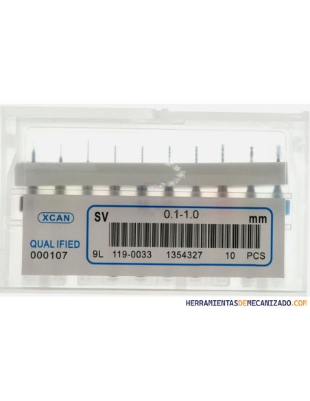 Juego de Microbrocas de Metal Duro de 0,1 a 1,0 mm