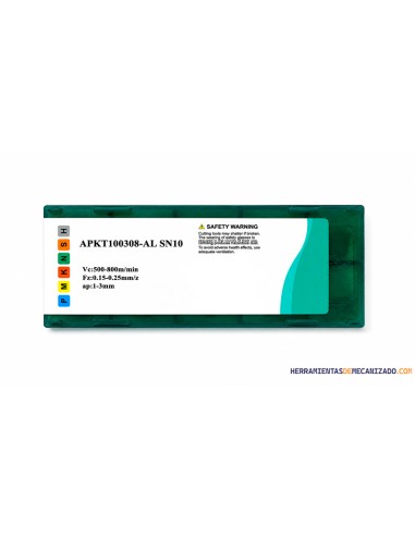 Plaquita APKT 100308-AL SN10 Aluminio