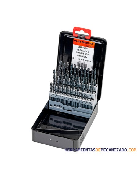 Estuche de Brocas 1-5,9 x 0,1mm 50pzas HSS