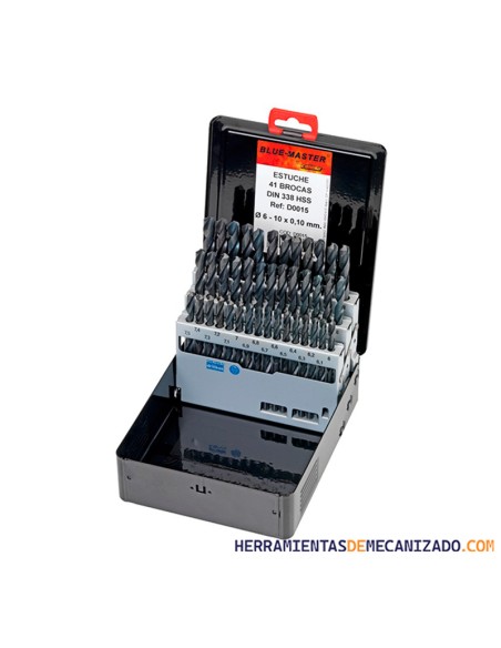 Estuche de Brocas 6-10 x 0,1mm 41pzas HSS