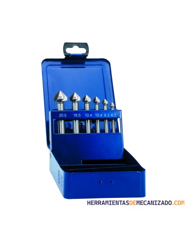 Estuche de Avellanadores 3 Cortes 90º D-6,3 a 20,5