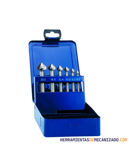 Estuche de Avellanadores 3 Cortes 90º D-6,3 a 20,5