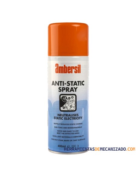 Ambersil Anti Static Spray inhibidor de acumulación estática.