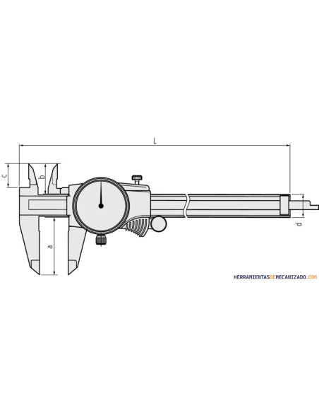 Calibre Mitutoyo con Reloj 505-730 0,02mm