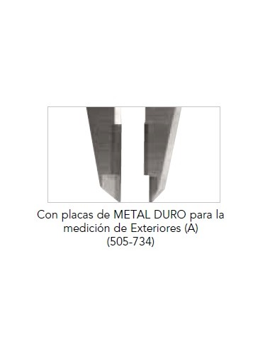Calibre Mitutoyo con Reloj 505-734 0,02mm con Placas Metal Duro