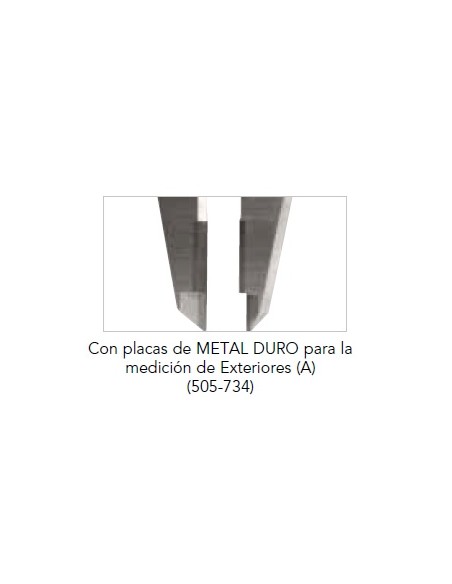 Calibre Mitutoyo con Reloj 505-734 0,02mm con Placas Metal Duro
