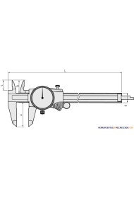 Calibre Mitutoyo con Reloj 0-200mm 505-733 0,01mm 2