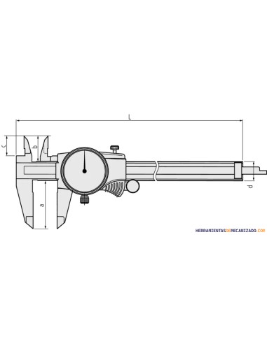 Calibre Mitutoyo con Reloj 505-730 0,02mm