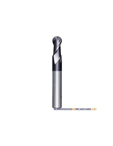 Fresa Metal Duro 2 Labios Punta Bola Serie Larga Osawa G2250