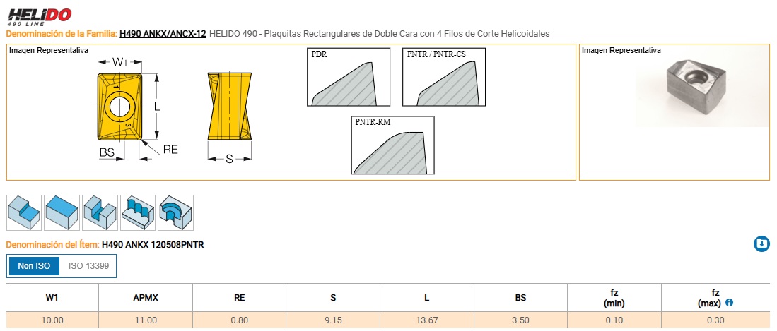 plaquita fresado Iscar H490 ANKX 120508