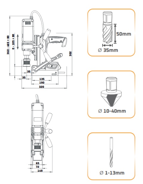taladro alfra rb35sp
