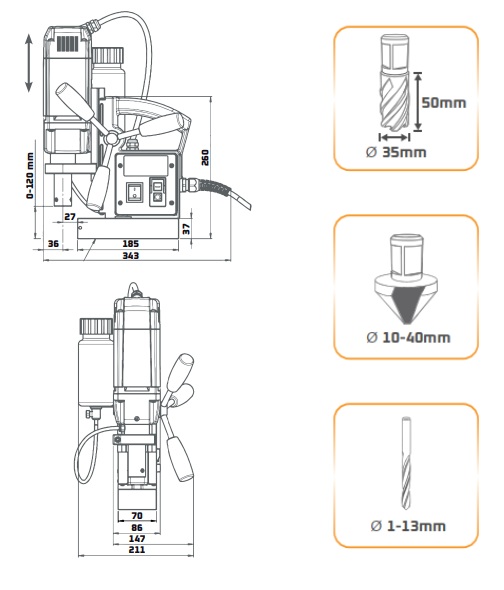 taladro alfra rb35b